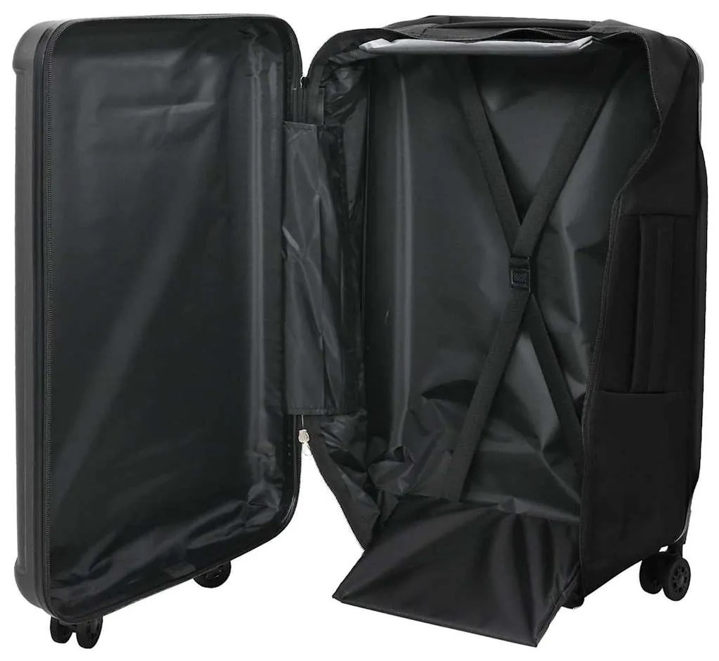 Mala Dobrável Casco Duro 24'' Cinza Escura 43x27x66 cm ABS