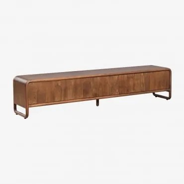 Móvel Tv Em Madeira De Manga Maupaul Madeira De Cabo Escuro & 220 X 40 Cm - Sklum