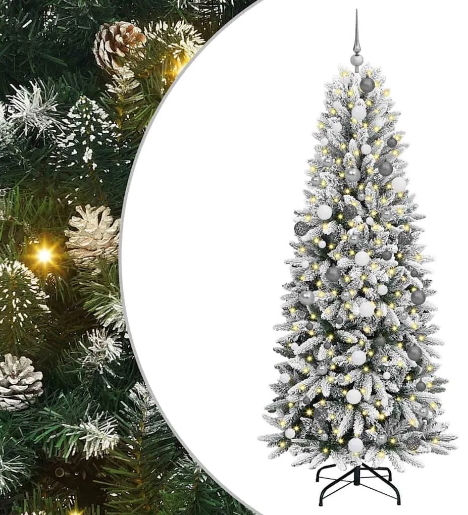 Árvore de Natal Artificial Branco 210 cm PVC
