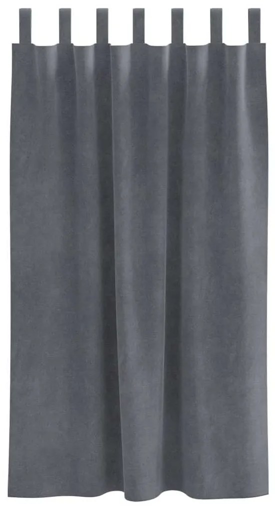 Cortinas Blackout vidaXL com Laços de Suspensão 2 pcs Veludo Cinza Sup