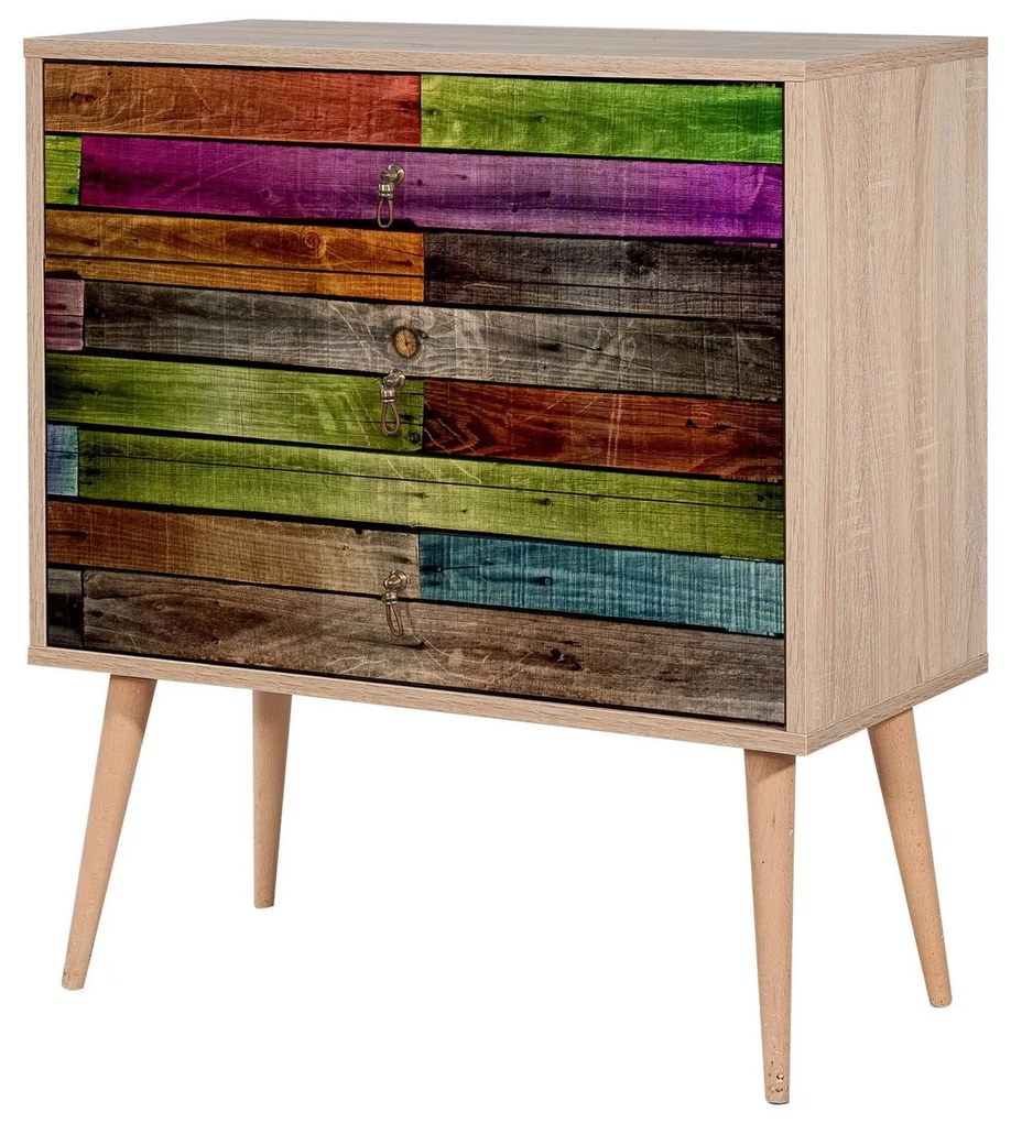 Cômoda Trio – Carvalho Sonoma – 80x90x40 cm