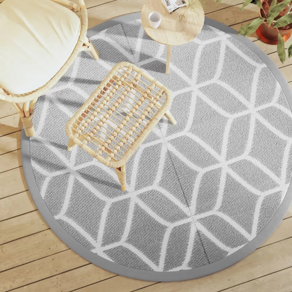 Tapete de exterior Ø160 cm ARAKIL PP cinzento