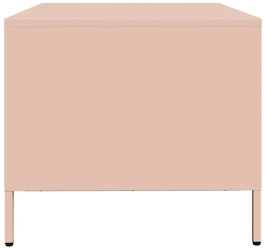 Mesa de centro 101,5x50x43,5 cm aço laminado a frio rosa