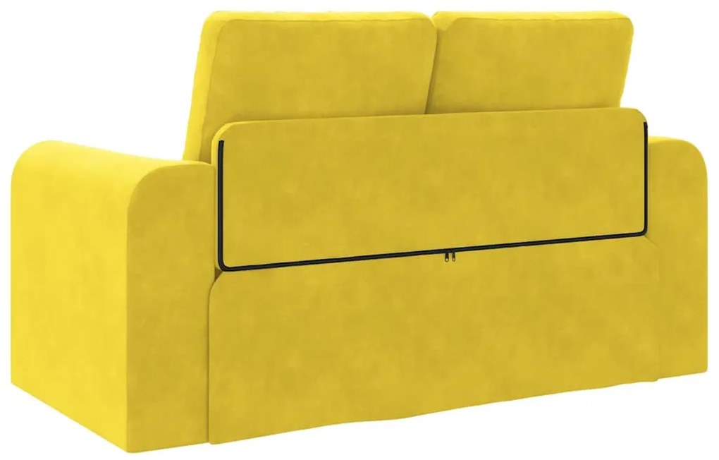 Sofá-camas de chão 2 em 1 Amarelo 148x71x83 cm Veludo