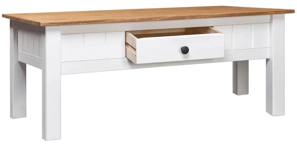 Mesa de centro 100x60x45 cm pinho maciço Panama branco