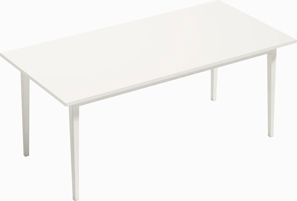 HOMCOM Mesa de jantar para 8 pessoas, Mesa de cozinha moderna com pés em madeira maciça, 180 cm, Creme | Aosom Portugal