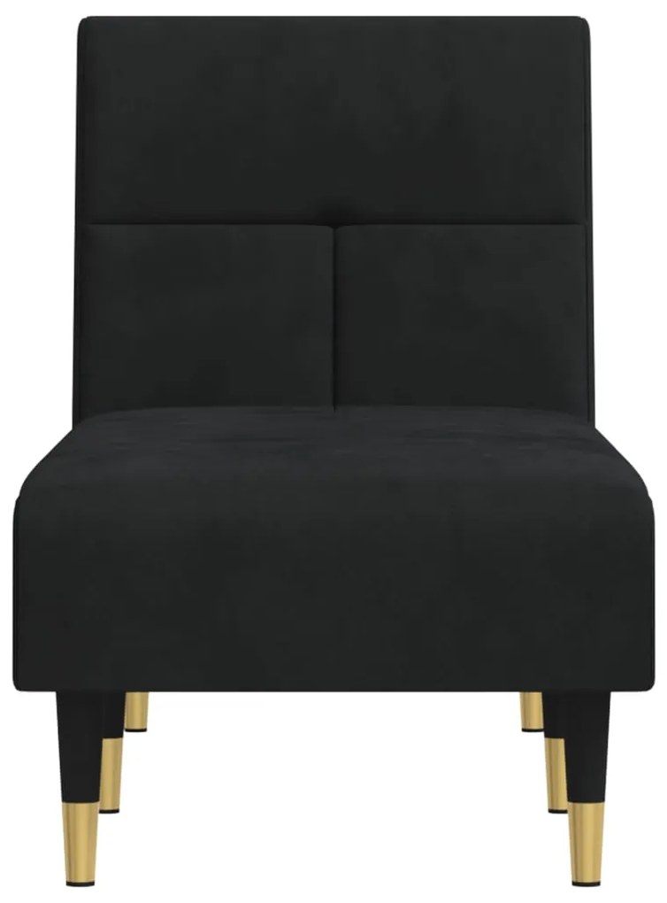 Chaise longue veludo preto