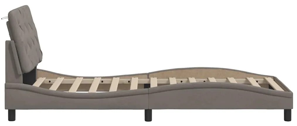 Estrutura de cama com LED sem colchão 90x190 cm tecido