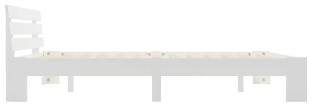 Estrutura de cama com cabeceira 160x200 cm pinho maciço branco