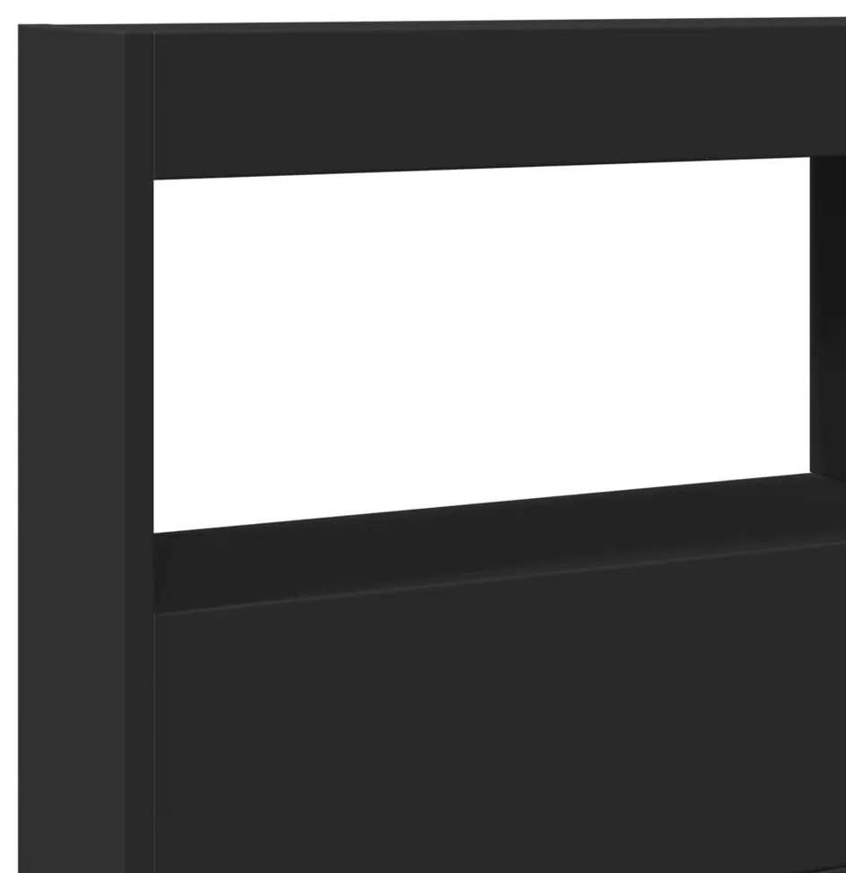 Armário de cabeceira com luzes LED 140x17x102 cm preto