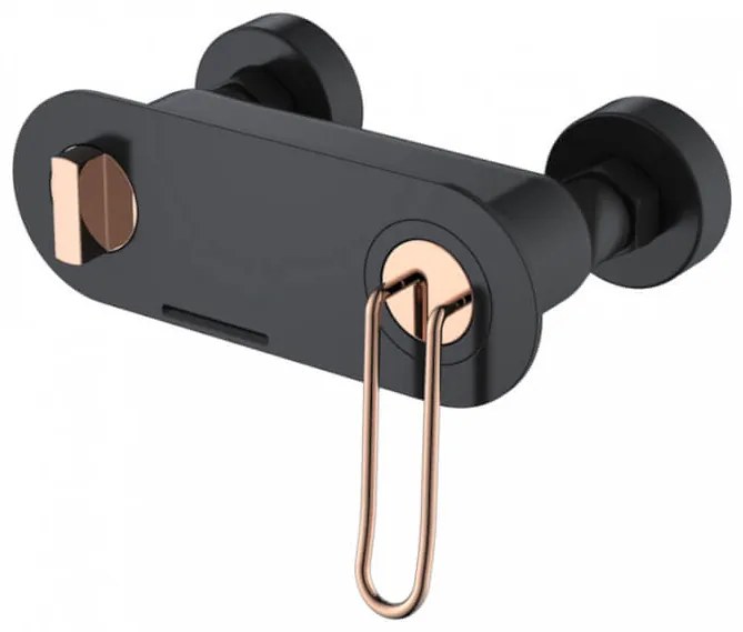 Torneira monocomando de encastrar para duche de cor preta e ouro rosa Belice