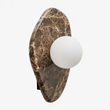 Aplique De Parede Em Mármore Com Bola De Cristal Conklin Mármore Castanho Emperador - Sklum