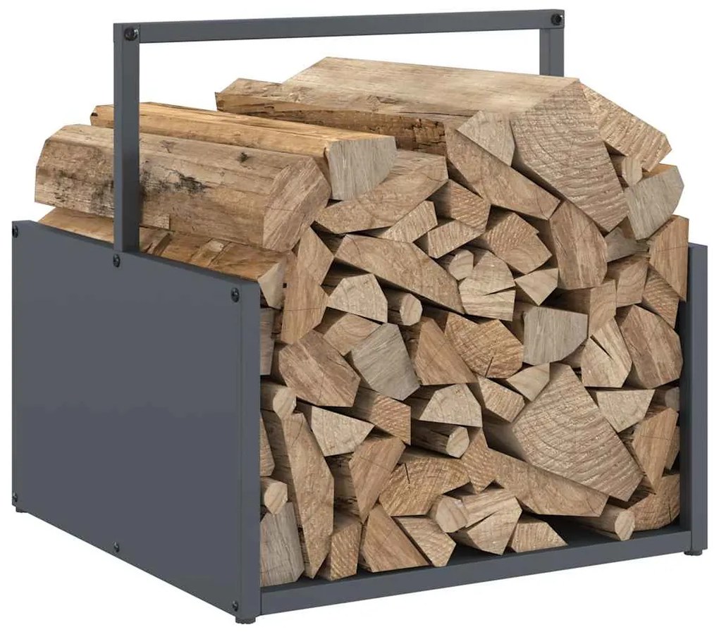 Suporte para lenha 40x40x40 cm aço laminado a frio antracite