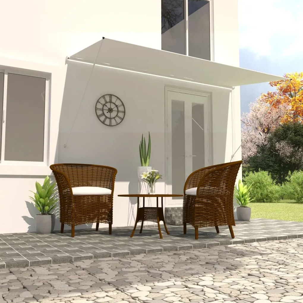 143769 vidaXL Toldo retrátil 400x150 cm creme