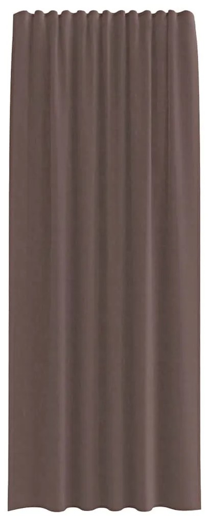Cortinas de voile com aba 2 pcs castanho