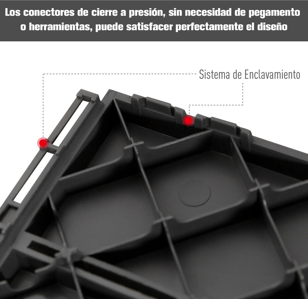 Conjunto de 9 Estrados 30x30 cm com Área de 0,81 m² para Exterior e Interior Estrados com Sistema Clique com Superfície Antiderrapante para Balcão Ter