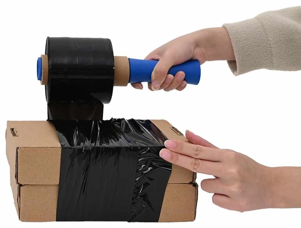 vidaXL Películas extensíveis 50 unid Preto 23 μm 10 cm x 150 m