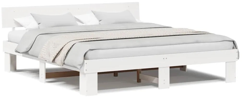 Estrutura da Cama com cabeceira Branco 180 x 200 cm