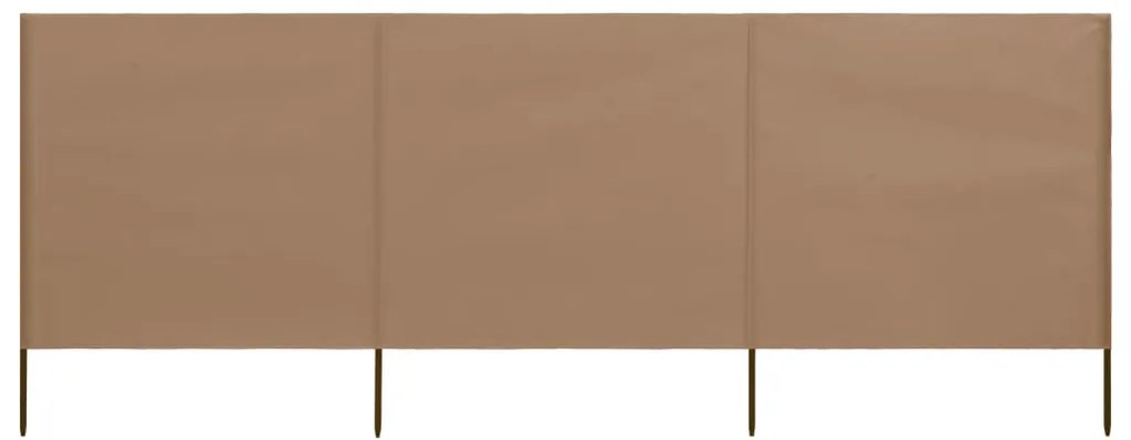 vidaXL Para-vento com 3 painéis em tecido 400x160 cm cinza-acastanhado