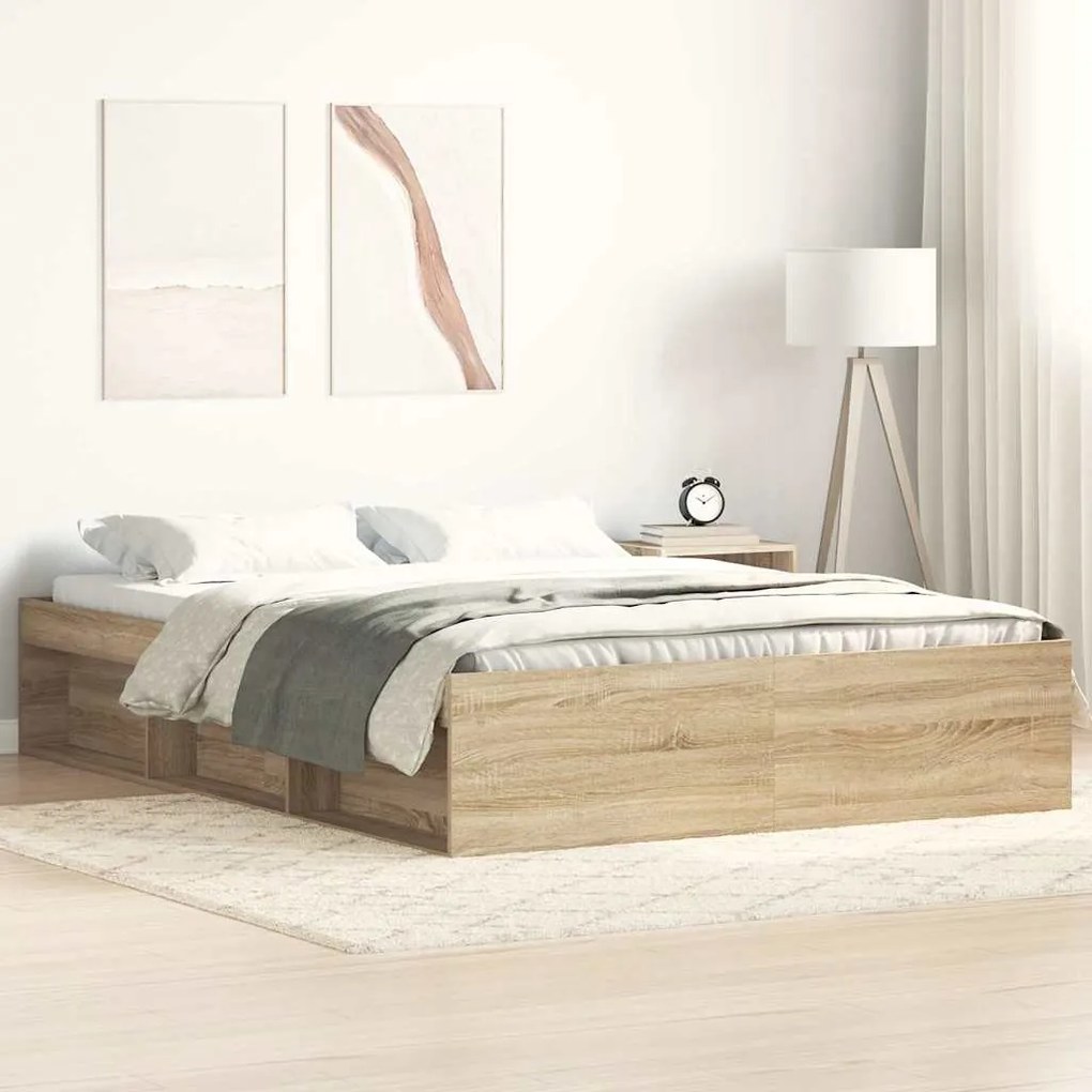 Estrutura de cama 160x200 cm carvalho sonoma