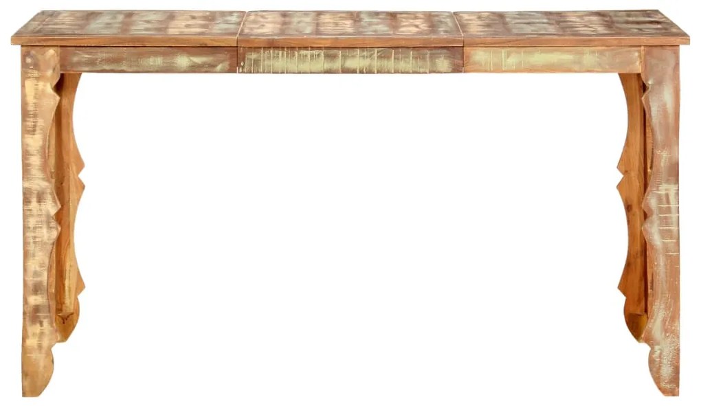 Mesa de jantar 140x70x76 cm madeira recuperada maciça
