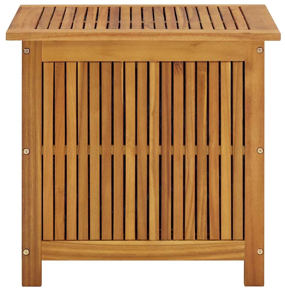 Caixa arrumação para jardim 60x50x58cm madeira de acácia maciça