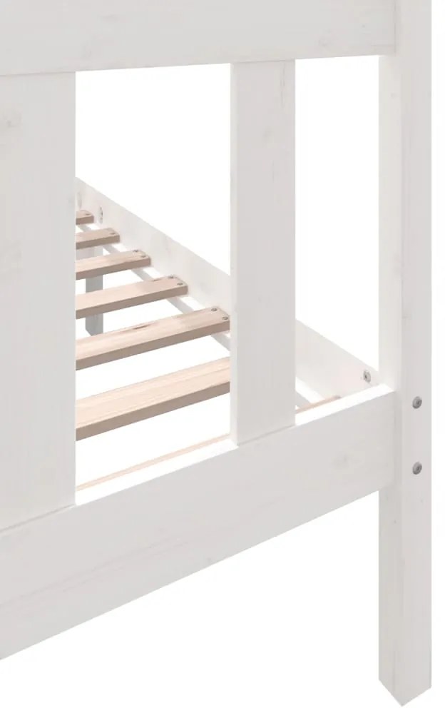 Estrutura de cama 120x200 cm madeira de pinho maciça branco