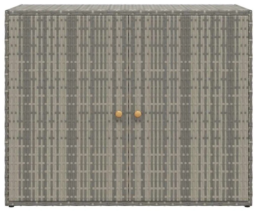 Armário de arrumação p/ jardim 100x55,5x80 cm vime PE cinzento