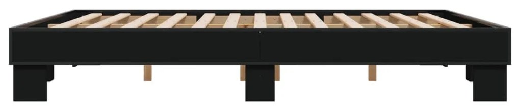 Estrutura de cama 180x200 cm derivados de madeira/metal preto