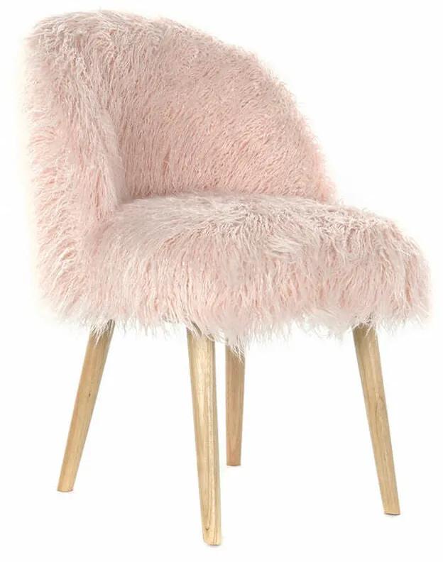 Cadeira DKD Home Decor Cor de Rosa Poliéster Madeira MDF (52 x 62 x 83 cm)