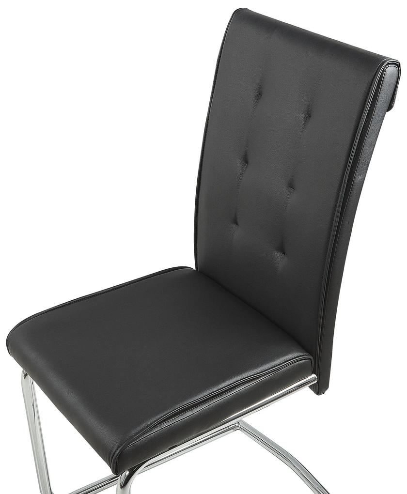 Conjunto de 2 cadeiras em pele sintética preta ROVARD Beliani