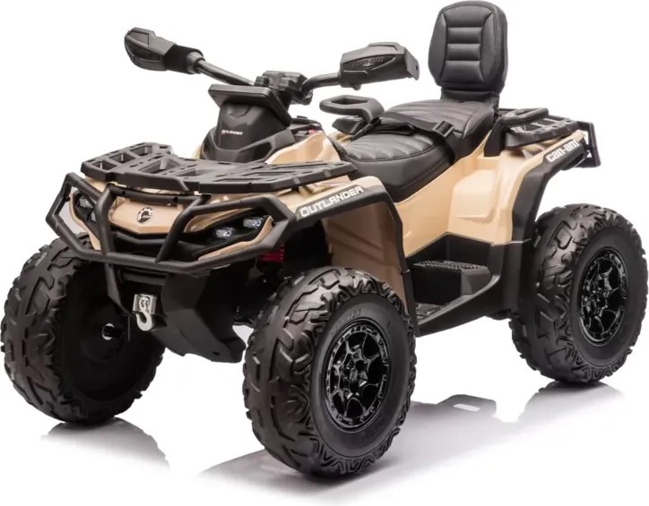 Moto eletrica para crianças 1 a 5 anos, 2 lugares 12V CAN-AM Outlander rodas Borracha Caqui