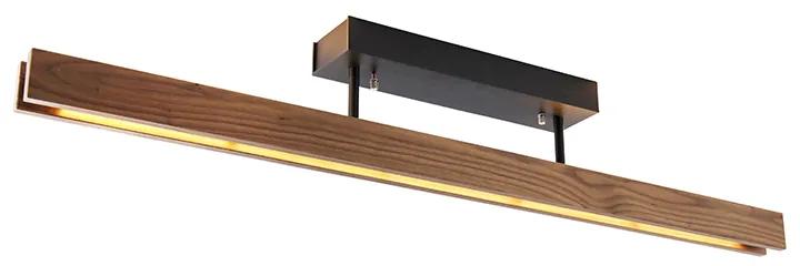 Candeeiro de tecto rústico madeira escura regulável-3-fases LED - HOLZ Rústico