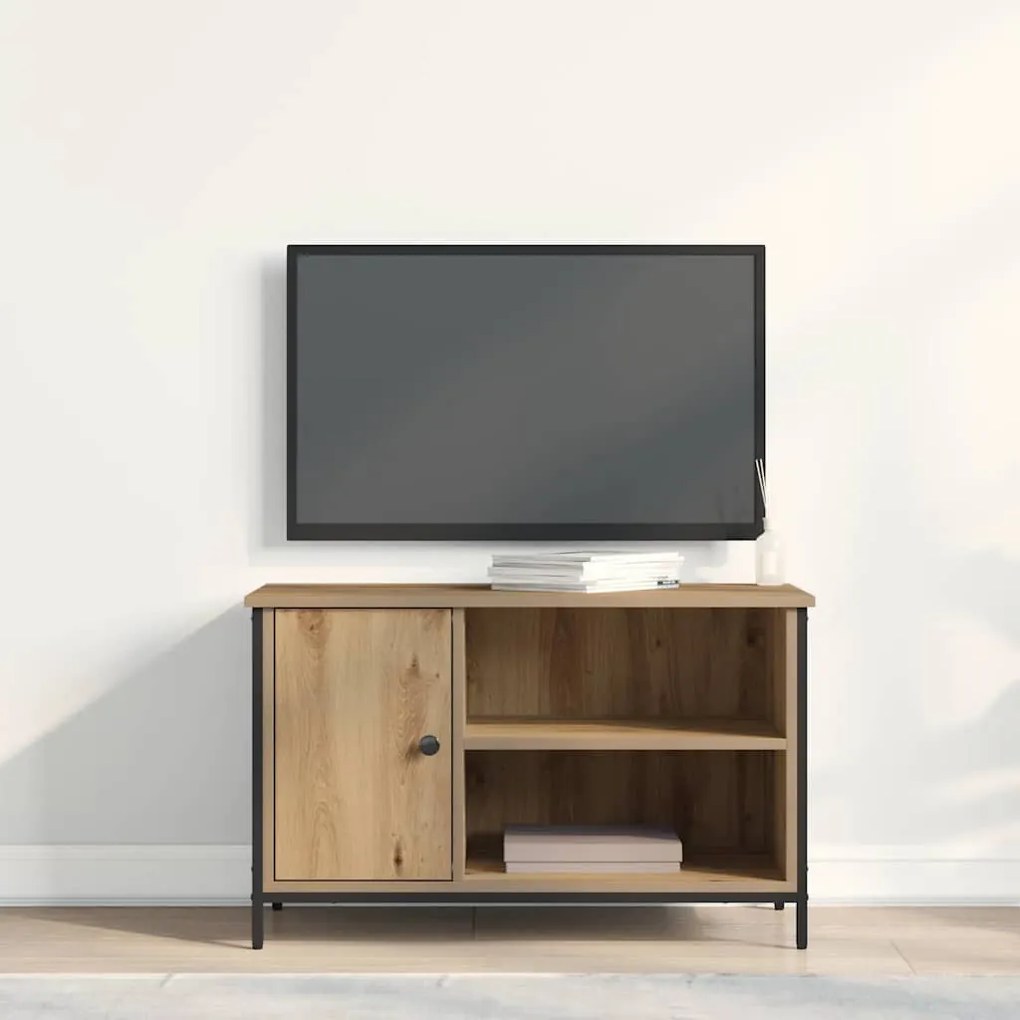 Casa de TV vidaXL Caramelo 80x40x50 cm Madeira engenheirada e Aço