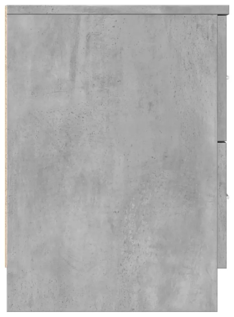 Mesa de cabeceira com 2 gavetas 40x36x50 cm cinzento cimento
