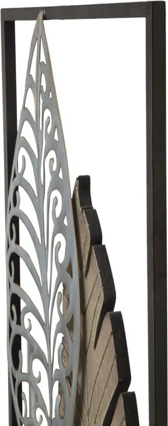DECORAÇÃO DE PAREDE FOGLIE -B- 30,5X2,5X99,5 CM DOURADO E PRATEADO