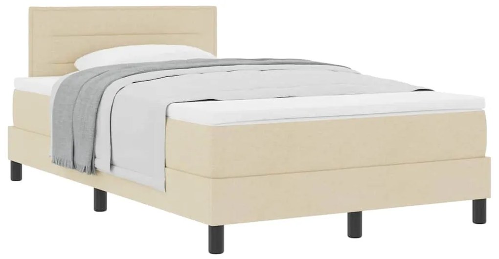Cama Box Spring com Colchão Creme 120x200 cm Tecido