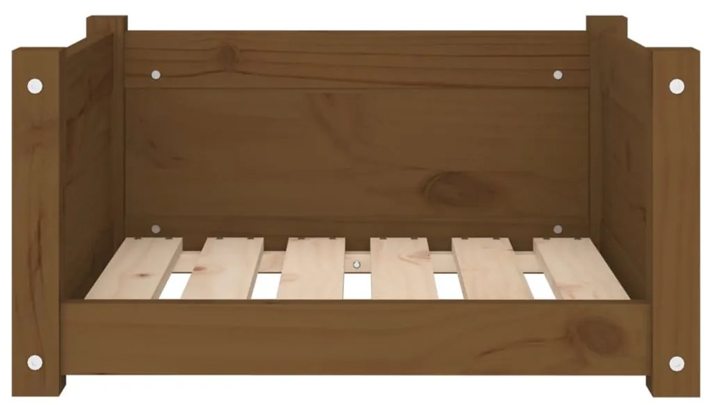 Cama p/ cães 55,5x45,5x28 cm madeira pinho maciça castanho mel