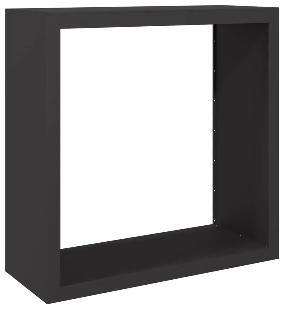 Suporte para lenha 100x40x100 cm aço preto