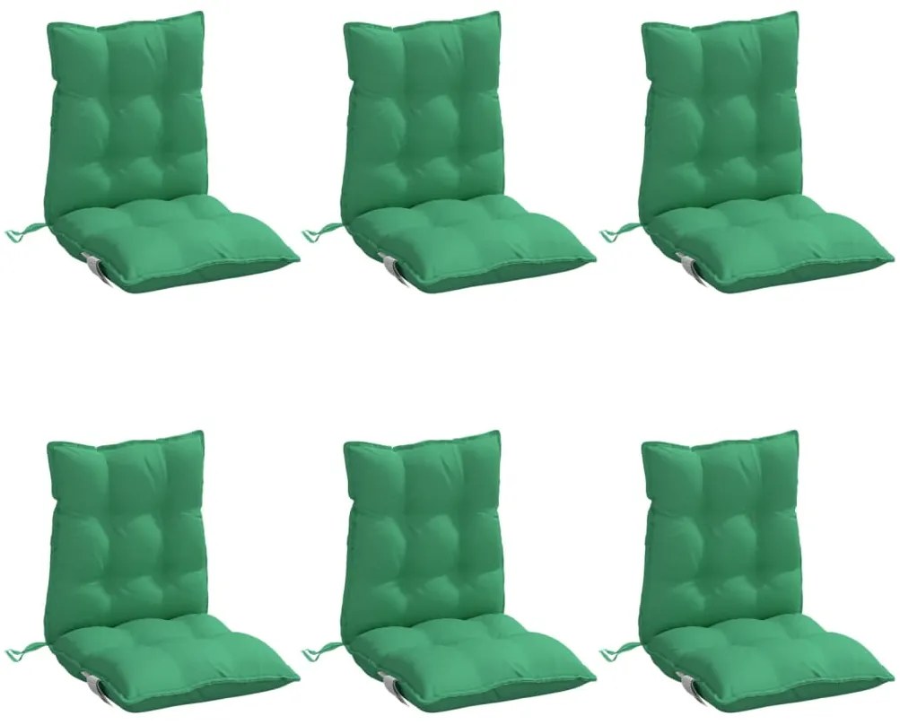Almofadões cadeira encosto baixo 6 pcs tecido oxford verde