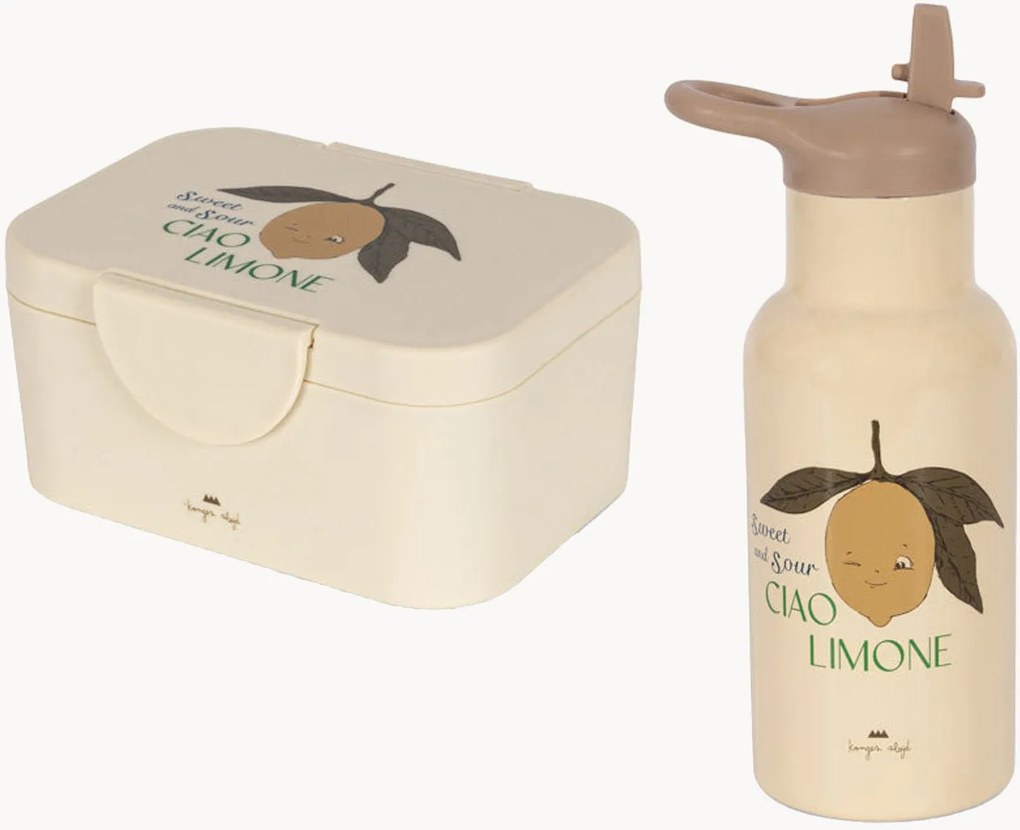 Conjunto para crianças com lancheira e garrafa Lemon, conjunto de 2