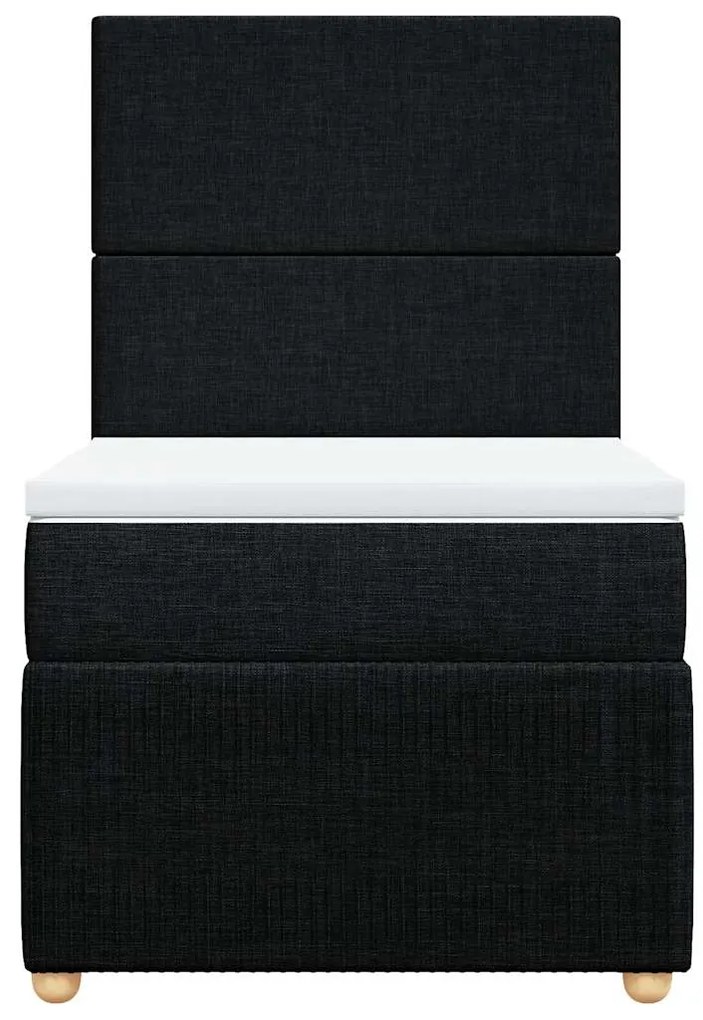 Cama com molas/colchão 90x190 cm tecido preto