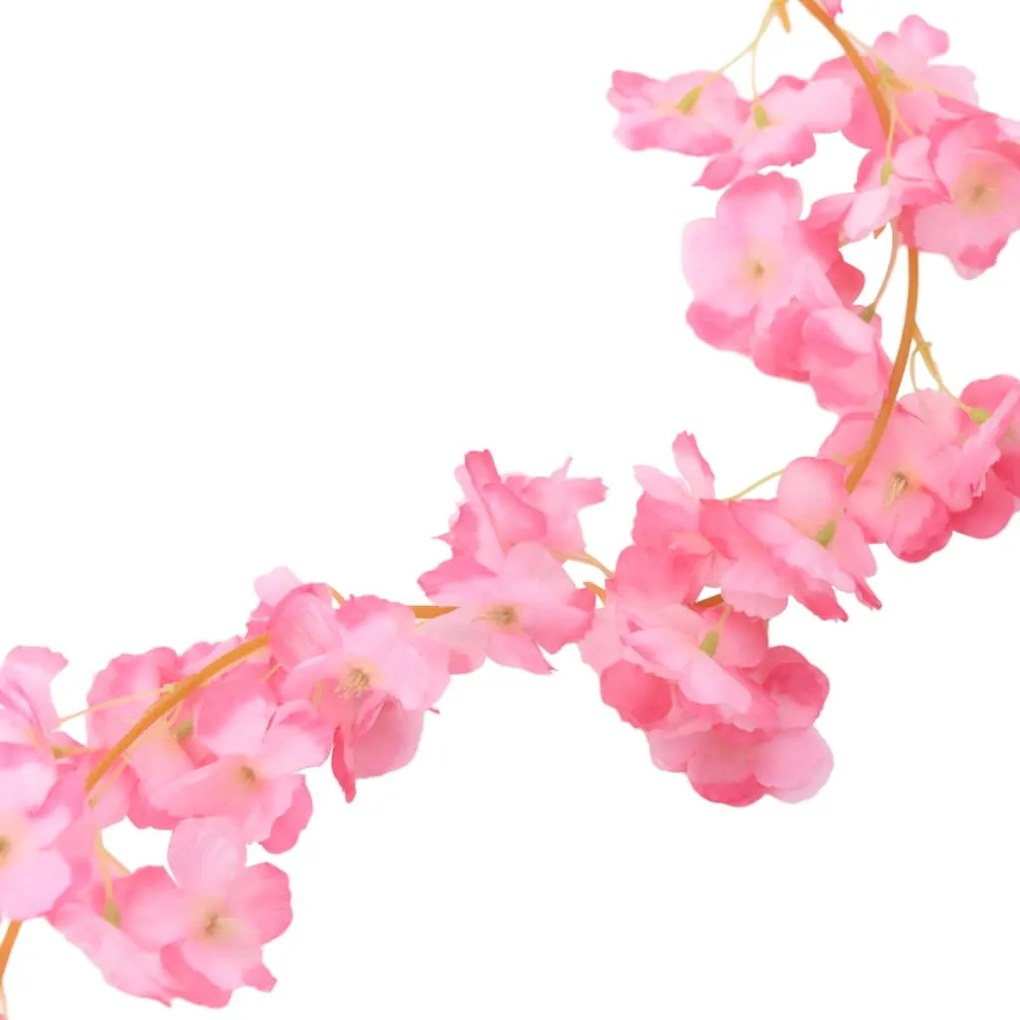 Grinaldas de flores de Natal 6 pcs 180 cm rosa escuro