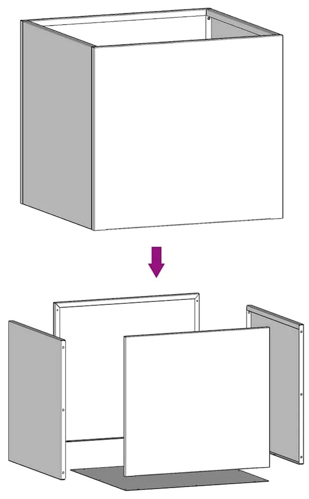 Vasos/floreiras 2 pcs 32x30x29 cm aço galvanizado prateado
