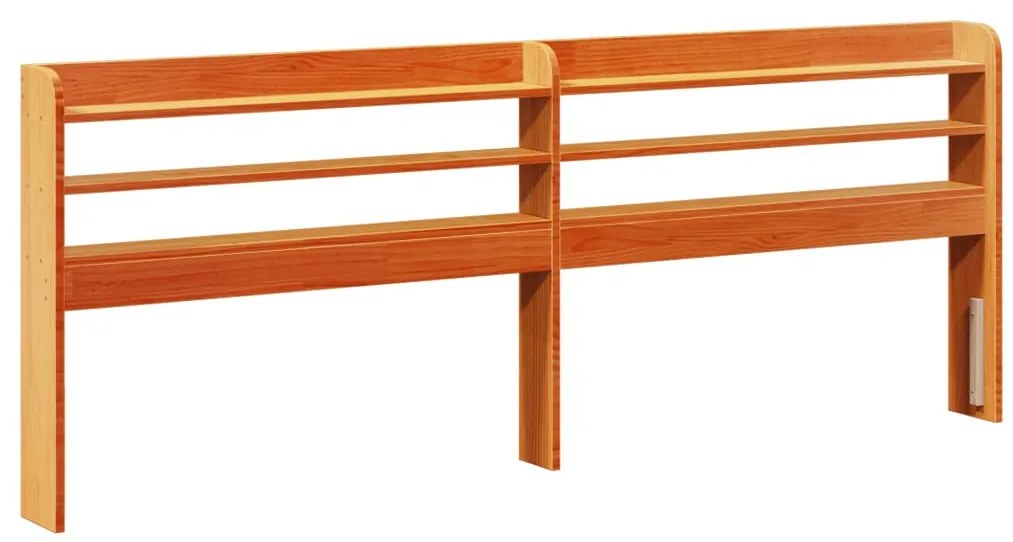 Cama sem colchão 200x200 cm pinho maciço castanho-mel
