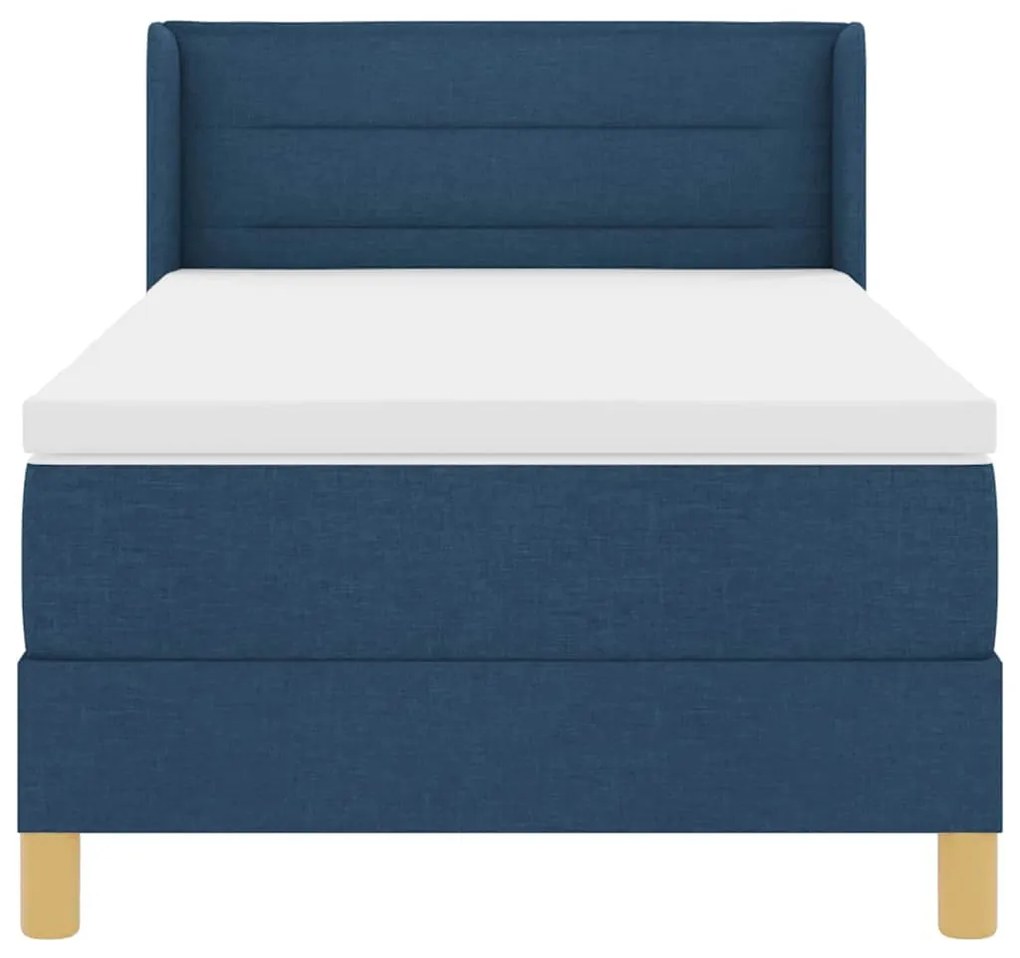 Cama Box com Colchão Azul, 90 x 200cm Têxtil