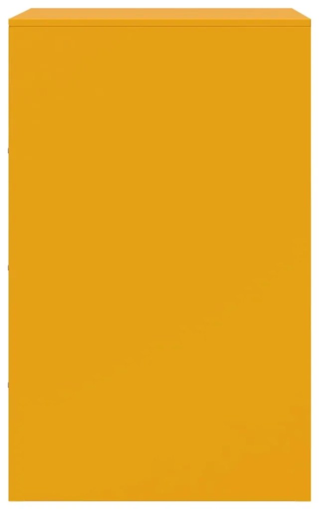 Mesa de cabeceira 34,5x39x62 cm aço amarelo mostarda