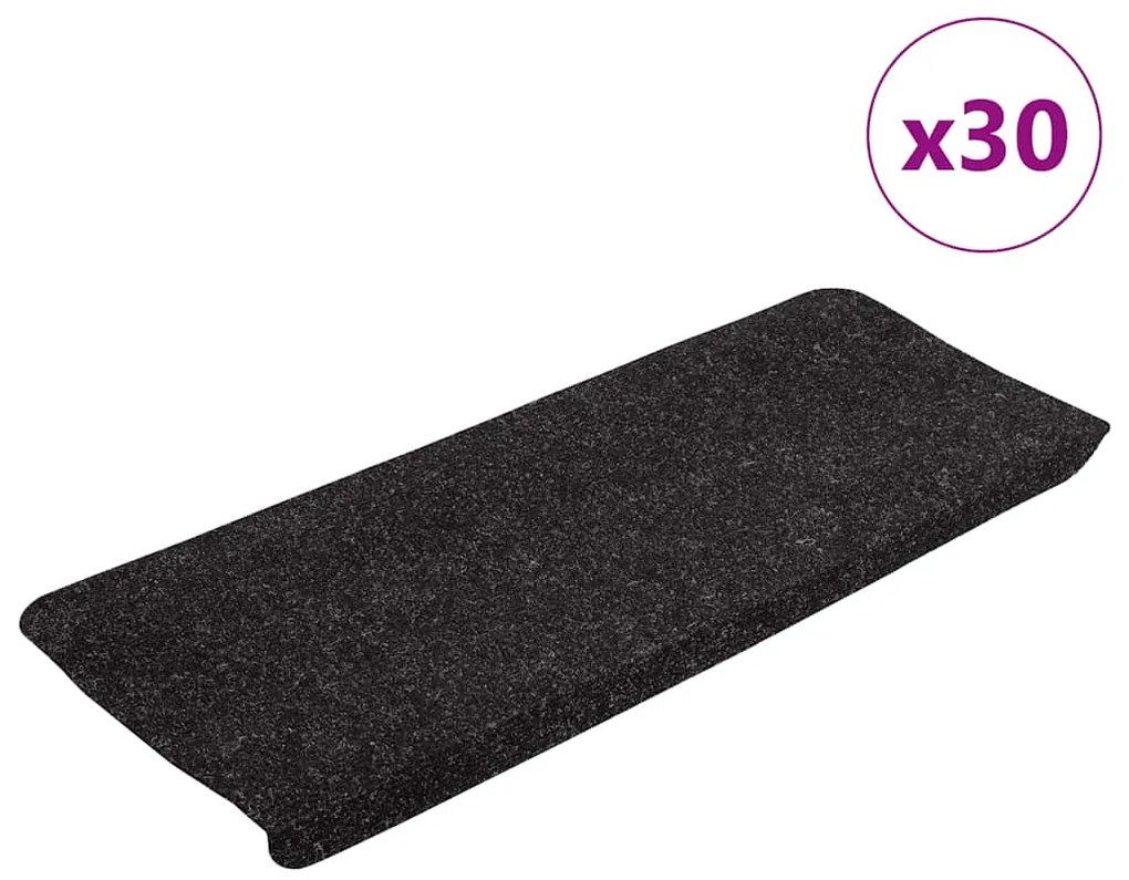 Tapetes de escada adesivos 30 pcs 65x24,5x3,5 cm antracite