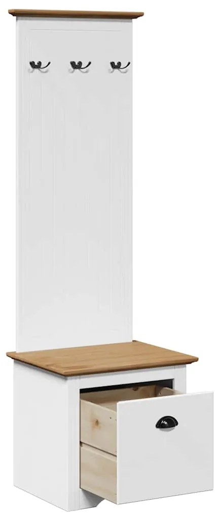 Armário corredor com ganchos BODO branco castanho 50x40x157 cm