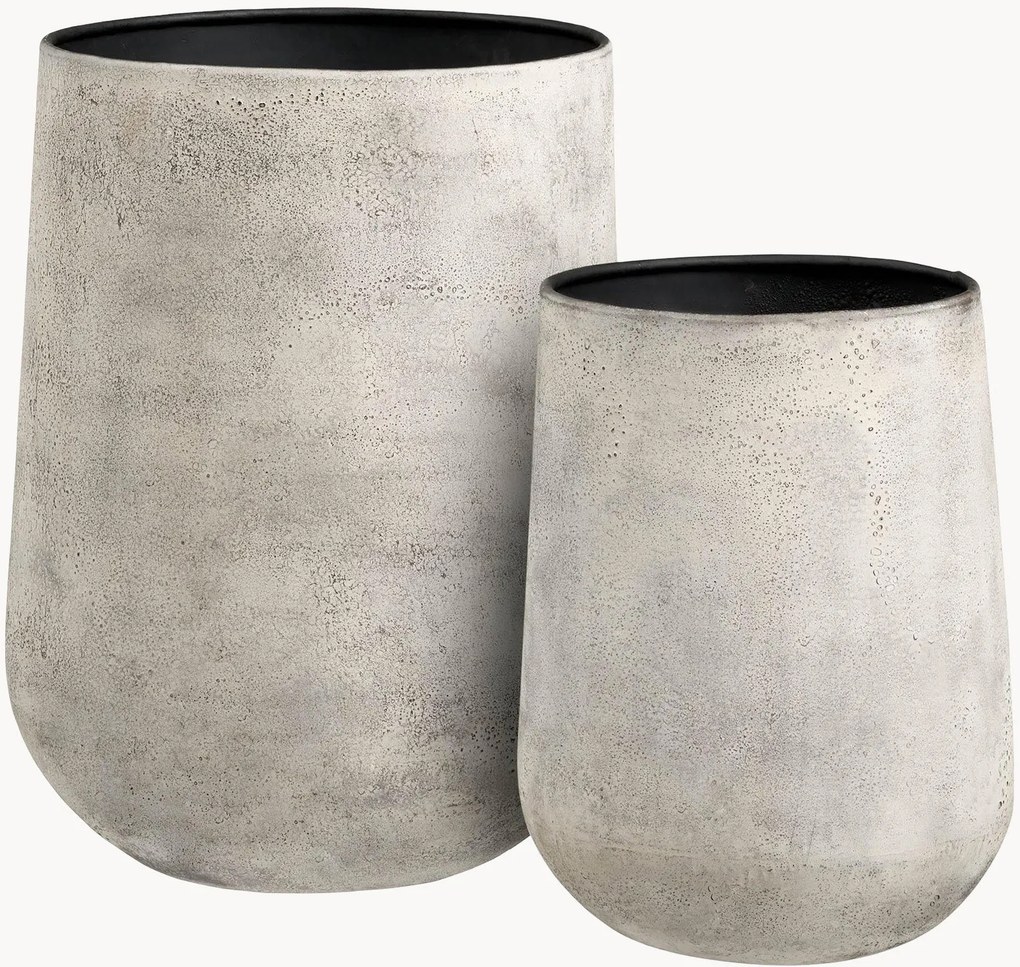 Jarras de chão artesanais em metal Hou, conjunto de 2